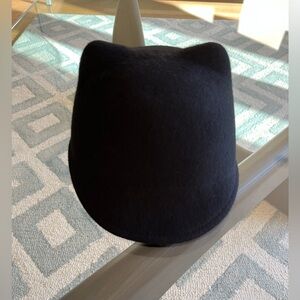 Zara wool felt Black Cat Ear Hat